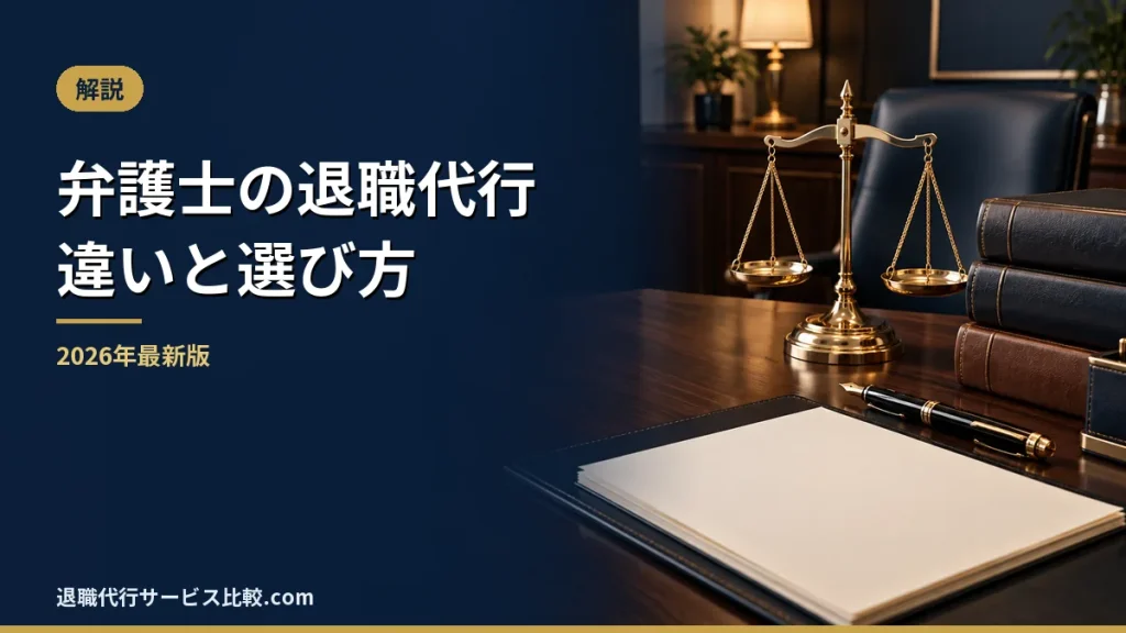 【2026年最新】弁護士の退職代行とは？労働組合や弁護士監修との違い、依頼の流れやメリット・デメリット